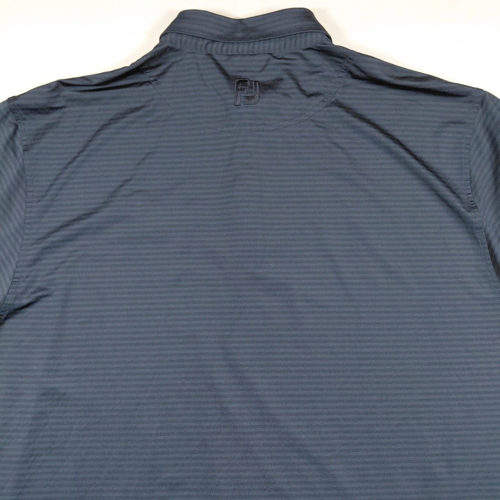 FootJoy Mens XL Navy Blue Striped Golf Polo Scott A McIntosh Folds of Honor Tour - Picture 7 of 11